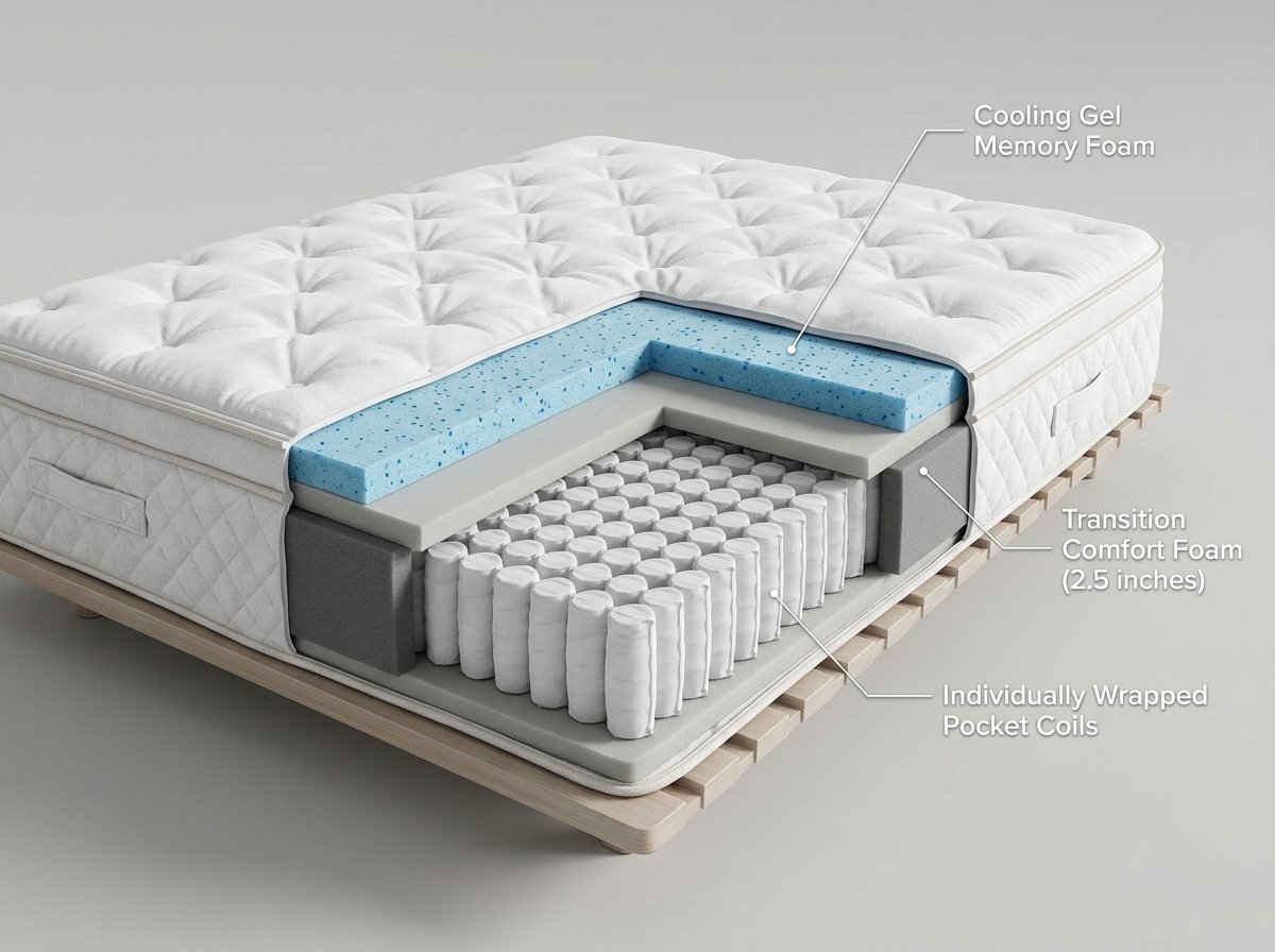Pocket Coils and Memory Foam Construction
